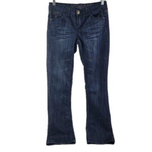 H&G Women’s Low Rise Boot Cut Distress Jeweled Trim Jeans Pants – Size 9